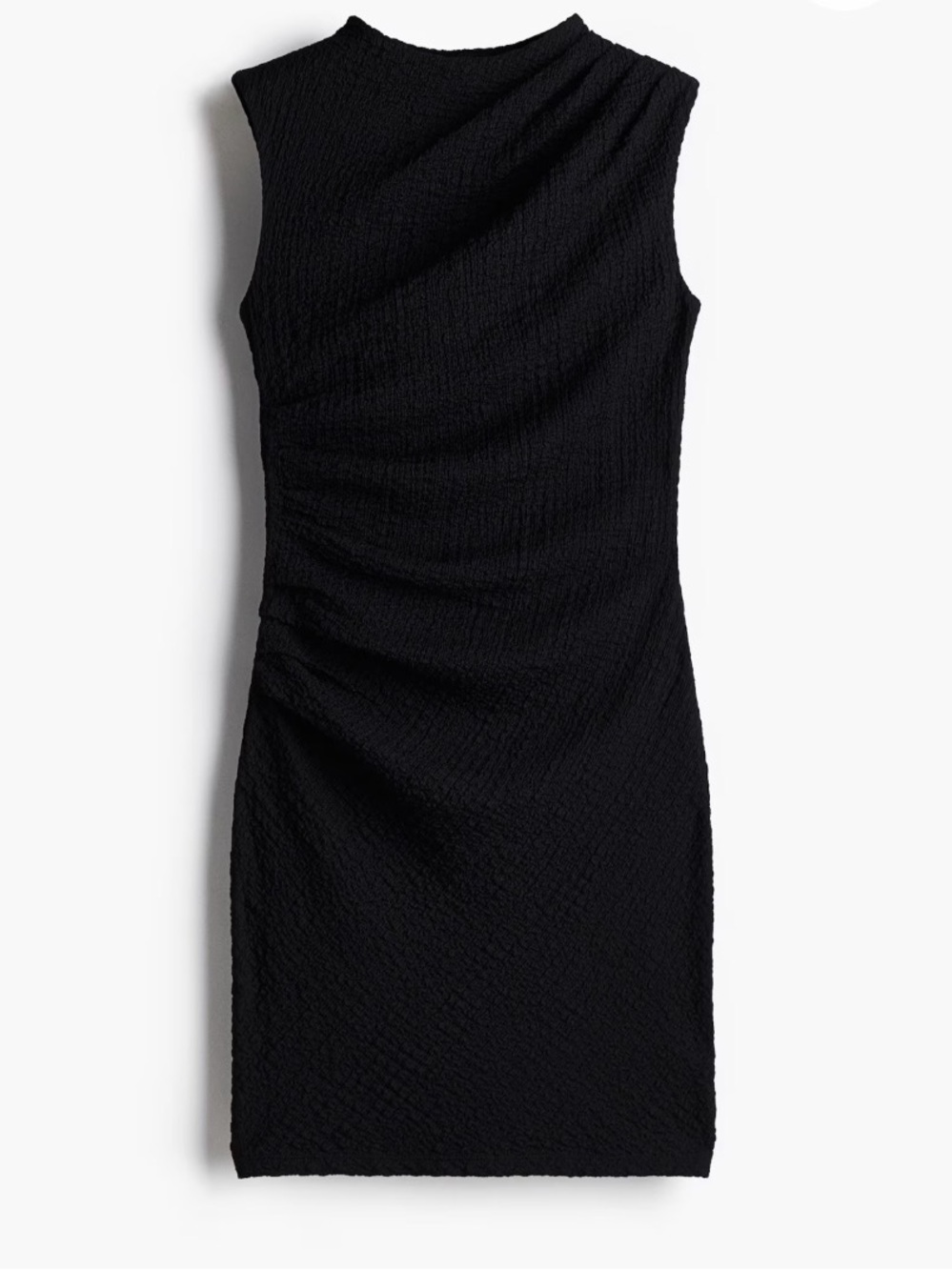 H&M Textured Sleeveless Tank Runched Mini Dress